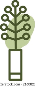 Flower in vase, illustration, vector on a white background.