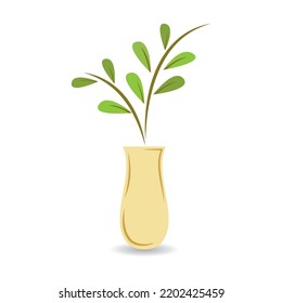 Flower vase isolated on white background icon vector flat design