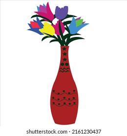 flower vase logo design of company.vase vector art illustration.flower vase icon graphic.vase template design.vector flower design