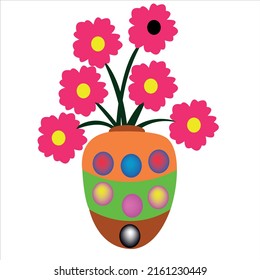 flower vase logo design of company.vase vector art illustration.flower vase icon graphic.vase template design.vector flower design