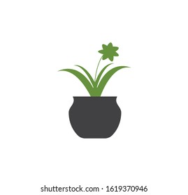 Flower vase logo illustration vector icon