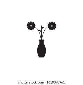 Flower vase logo illustration vector icon