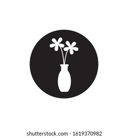 Flower vase logo illustration vector icon