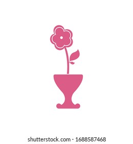 Flower vase logo illustration vector icon