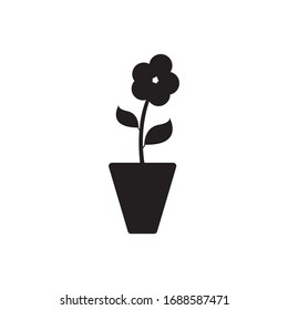 Flower vase logo illustration vector icon