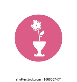 Flower vase logo illustration vector icon