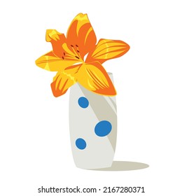 Blume in einer Vase. Ein Objekt. Die Natur. Vektorbild.
