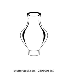 Flower vase. porcelain icon vector element for antiques template