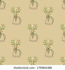 flower in vase seamless pattern.Great for wraping paper,fabric,any prints.Eps10.