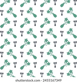 Diseño de Ilustración vectorial de patrón repetitivo multicolor de moda sensible florero