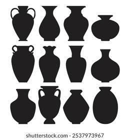 Flower Vase Silhouette Vector Illustration