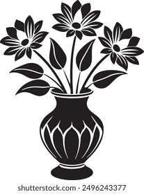  a flower vase stock vector with white background