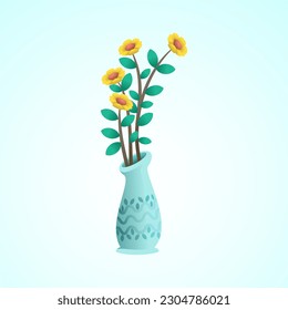 Blumenvase. Das ist ein Blumenvase-Design im Vektorformat. künstlerisch und attraktiv verpackt