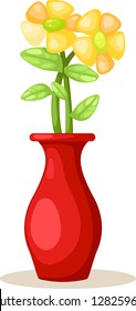 Flower in vase vector
