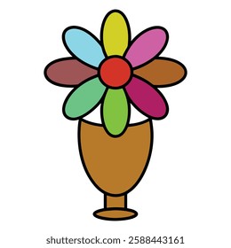 flower vase vector art illustration