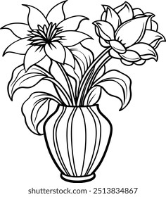 A flower vase vector is a digital graphic representation of a vase designed to hold flowers, created using vector graphics software