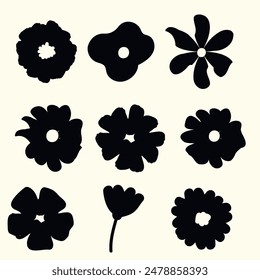 Flower vase, vector flowers pot icon, black and white silhouette illustration, silhouette design. Perfect for branding, this illustration.