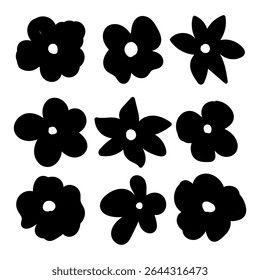 Flower vase, vector flowers pot icon, black and white silhouette illustration, silhouette design. Perfect for branding, this illustration.