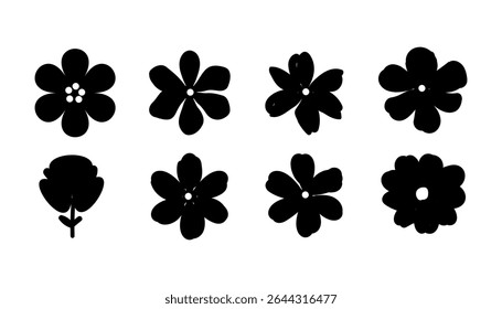 Flower vase, vector flowers pot icon, black and white silhouette illustration, silhouette design. Perfect for branding, this illustration.