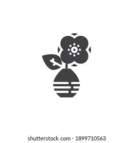 Flower vase vector icon. filled flat sign for mobile concept and web design. Flowers bouquet glyph icon. Symbol, logo illustration. Vector graphics