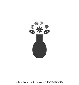 Flower vase vector icon. filled flat sign . Flowers bouquet glyph icon. Symbol, logo illustration. Vector graphics
