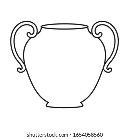 Flower vase vector icon.Outline vector icon isolated on white background flower vase .