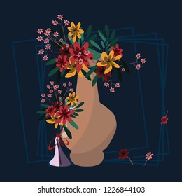flower in vase vector illustration 