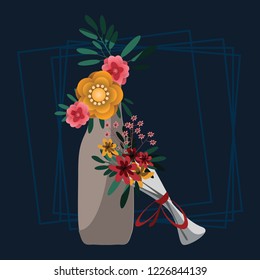flower in vase vector illustration 