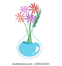 flor en jarrón. ilustración vectorial