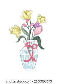 Flower vase vector illustration collection designed in doodle style on white background for card, digital print, t-shirt design, bag, clothing pattern, craft, and more.