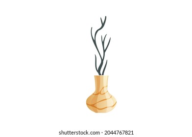 Flower Vase Vector illustration isolated on white background.ai