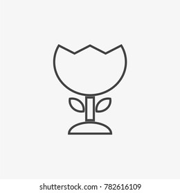Flower vecor icon isolated on light grey background