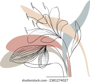 flower vector .flower abstract art blackound with natural and floral line art.creative pattern with hand drawn shapes.design prin and wallpaper