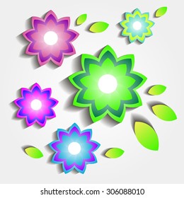 flower vector abstract design background shadows sheets