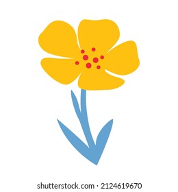 Flower vector abstract illustration. Funny colored typography poster. Flower background. 