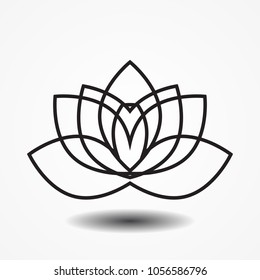 Flower Vector Art. Daisy Icon or Logo, Template, Pictogram. Blossom Silhouette. Black and White Thin Line Illustration in Minimal Style