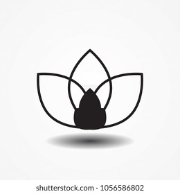 Flower Vector Art. Daisy Icon or Logo, Template, Pictogram. Blossom Silhouette. Black and White Thin Line Illustration in Minimal Style