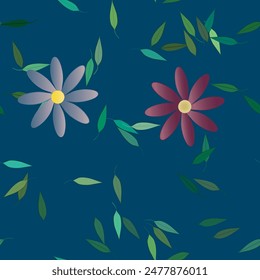 Vector de flores, Arte vectorial, patrón de hojas, diseño de patrón, textura de fondo, patrón floral, Vector sin costura, patrón de pétalos, Fondo de pantalla sin costura, ornamentos Vector, acuarela de flores