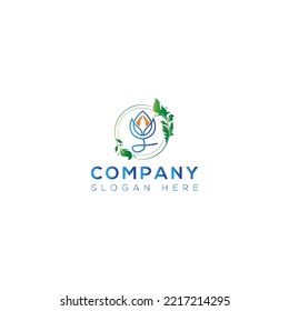 Flower vector art logo design