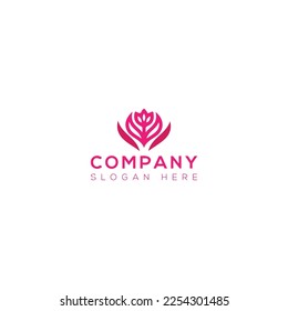 Flower vector art logo design 