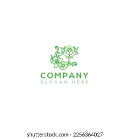 Logo-Design der blühenden Vektorgrafik