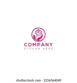 Diseño de logotipo de arte vectorial de flores