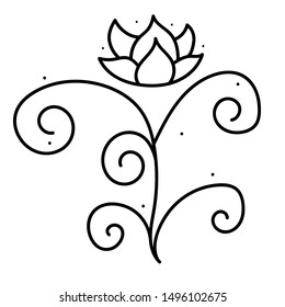 Flower . Vector artwork. Coloring book page for adult. Love bohemia concept for wedding invitation card, ticket, branding, boutique logo, label. Gift for girl and women