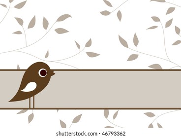 FLOWER VECTOR BACKGROUND WITH BIRD