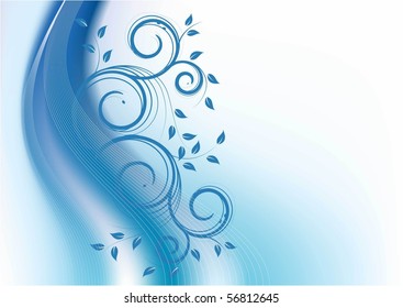 flower vector background blue green color