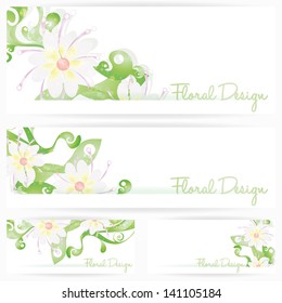 Flower vector background brochure. Floral cards