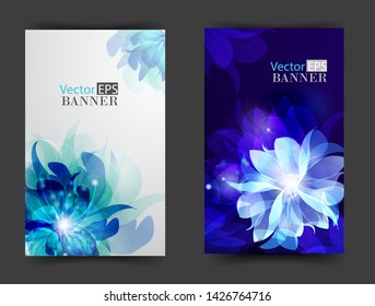 Flower vector background brochure template