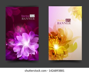 Flower vector background brochure template
