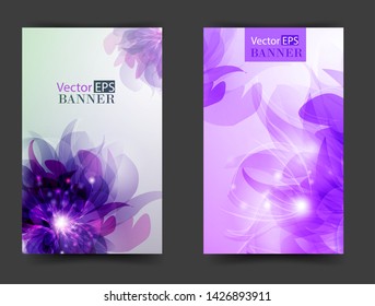 Flower vector background brochure template