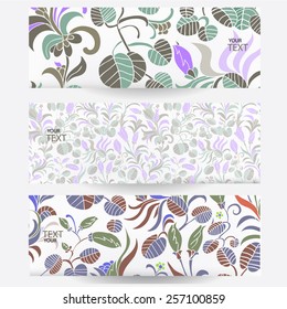 Flower vector background brochure template. Set of floral cards